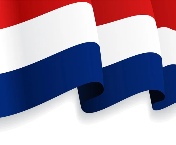 Fondo con ondear bandera holandesa. Vector — Vector de stock