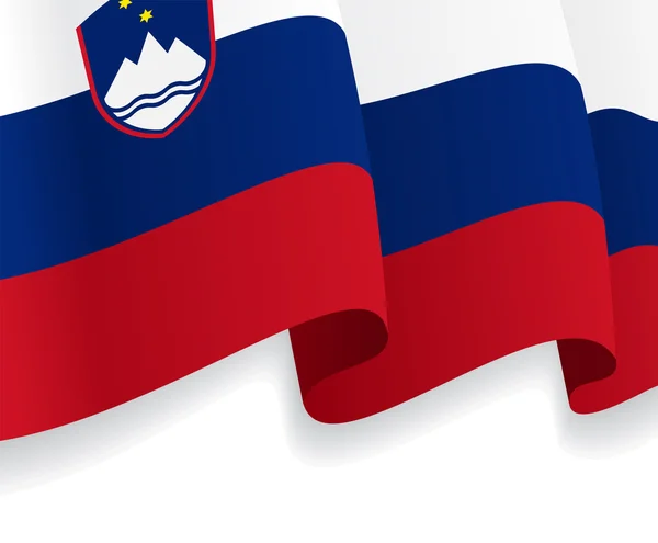 Slovence bayrak sallayarak ile arka plan. Vektör — Stok Vektör