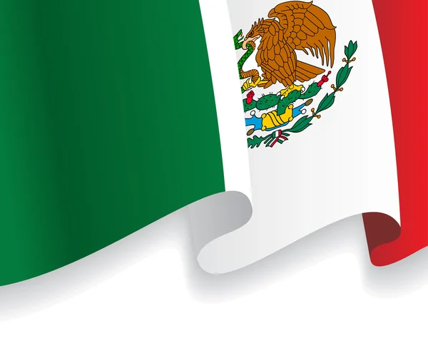 Antecedentes con ondear la bandera de México. Vector — Vector de stock