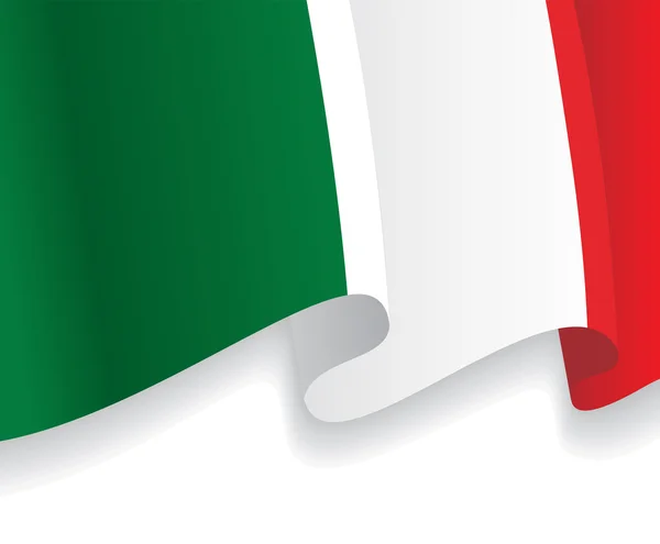 Fondo con ondear bandera italiana. Vector — Archivo Imágenes Vectoriales