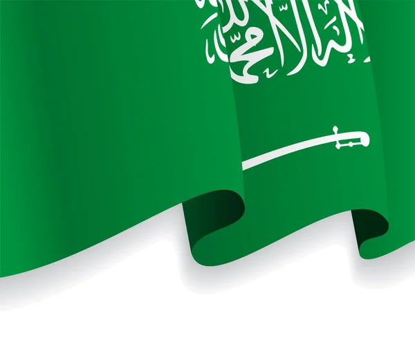Hintergrund mit wehender saudi-arabischer Flagge. Vektor — Stockvektor