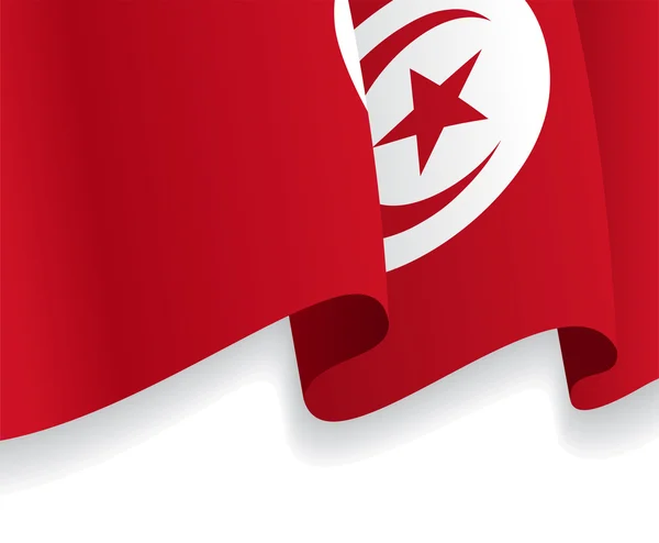 Φόντο με κουνώντας τη σημαία της Τυνησίας. Διάνυσμα — Διανυσματικό Αρχείο