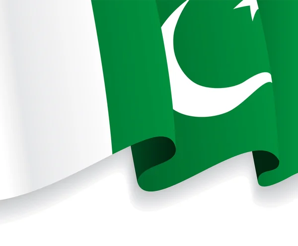 Arrière-plan avec le drapeau pakistanais agitant. Vecteur — Image vectorielle