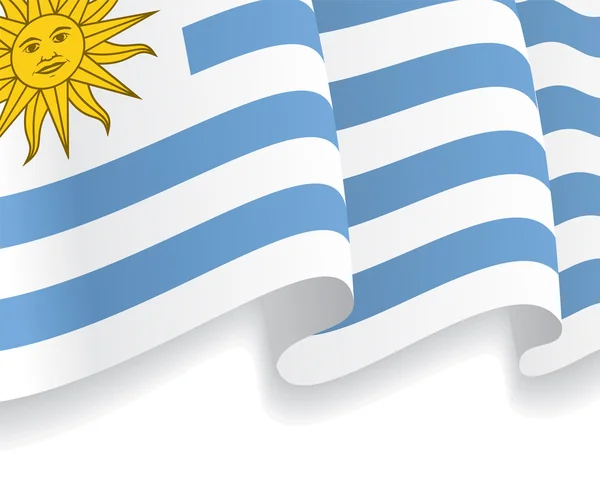 Arrière-plan avec le drapeau uruguayen agitant. Vecteur — Image vectorielle