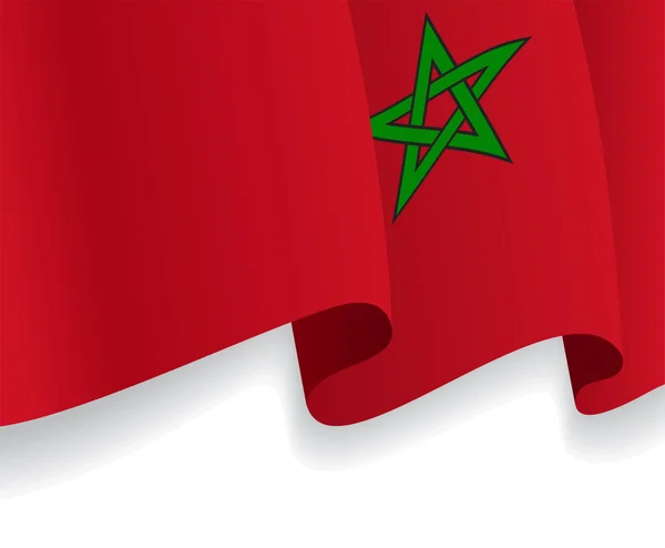 モロッコの旗を振っての背景。ベクトル — ストックベクタ