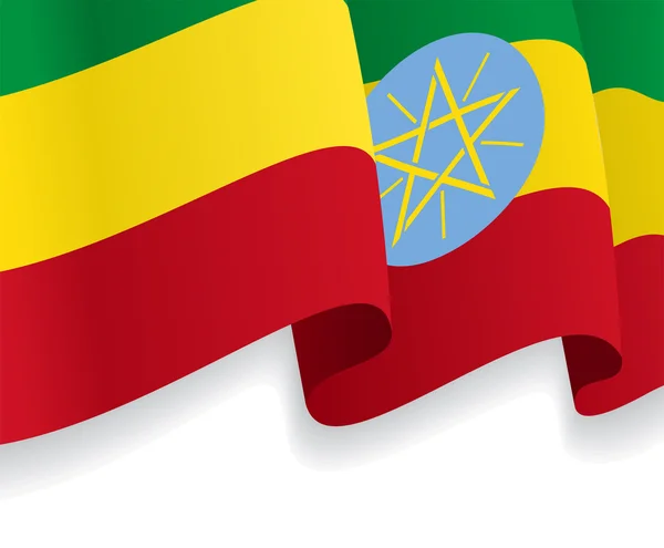 Achtergrond met Ethiopische vlag zwaaien. Vector — Stockvector