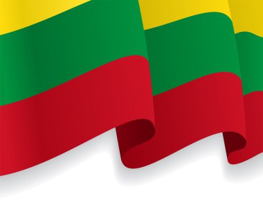 Background with waving Lithuanian Flag. Vector clipart