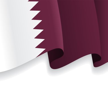 Katar bayrak sallayarak ile arka plan. Vektör