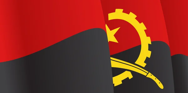 Bakgrund med viftande angolansk flagg. Vektor — Stock vektor