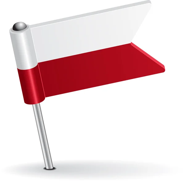 Bandera de icono de pin polaco. Ilustración vectorial — Vector de stock