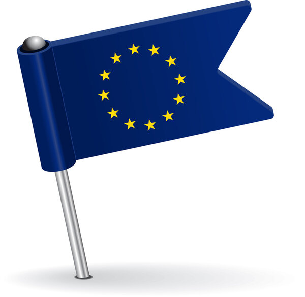 European Union pin icon flag. Vector illustration