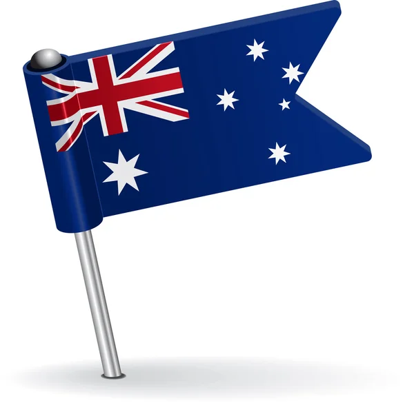 Drapeau icône broche australienne. Illustration vectorielle — Image vectorielle