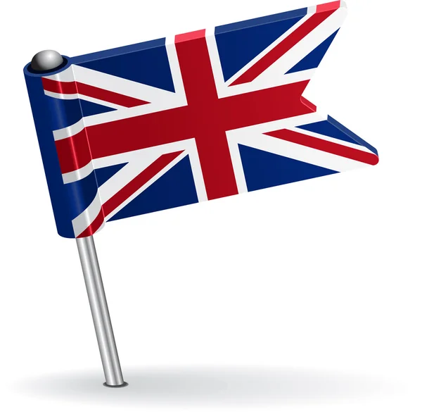 Britse pin pictogram vlag. Vectorillustratie — Stockvector