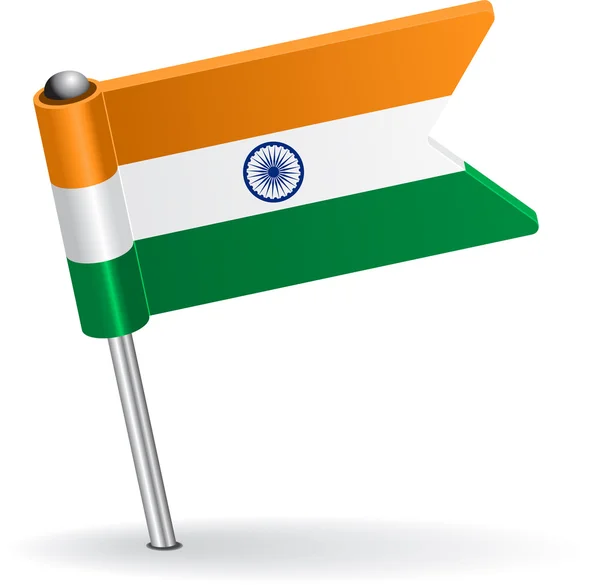 Indiase pin pictogram vlag. Vectorillustratie — Stockvector