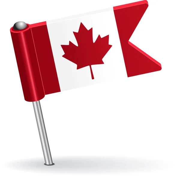 Bandera de icono de pin canadiense. Ilustración vectorial — Vector de stock