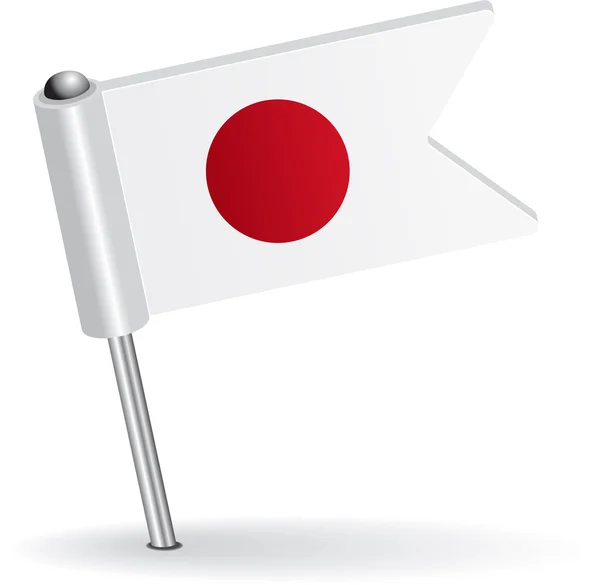 Bandera de icono de pin japonés. Ilustración vectorial — Archivo Imágenes Vectoriales