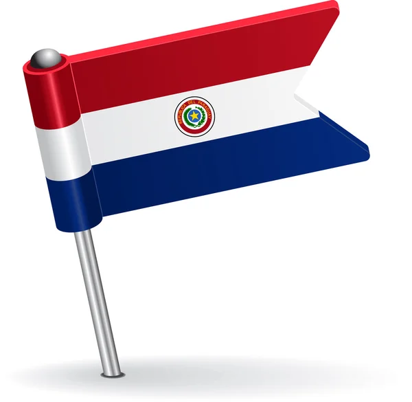 Bandera icono pin paraguaya. Ilustración vectorial — Vector de stock