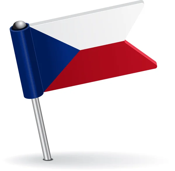 Tsjechische pin pictogram vlag. Vectorillustratie — Stockvector
