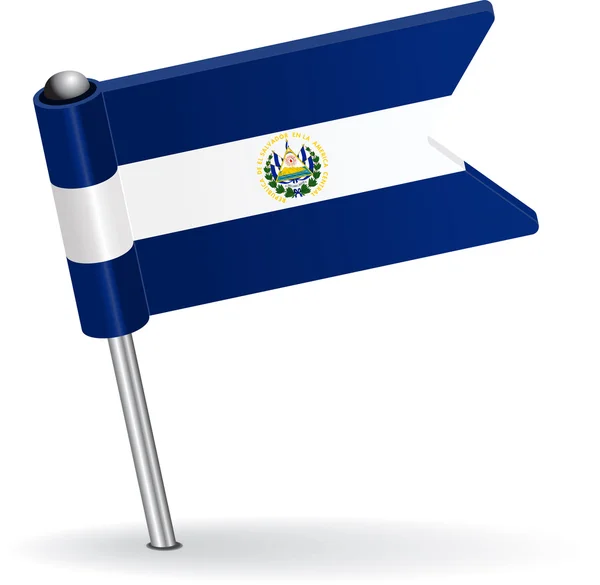 Bandiera icona pin El Salvador. Illustrazione vettoriale — Vettoriale Stock