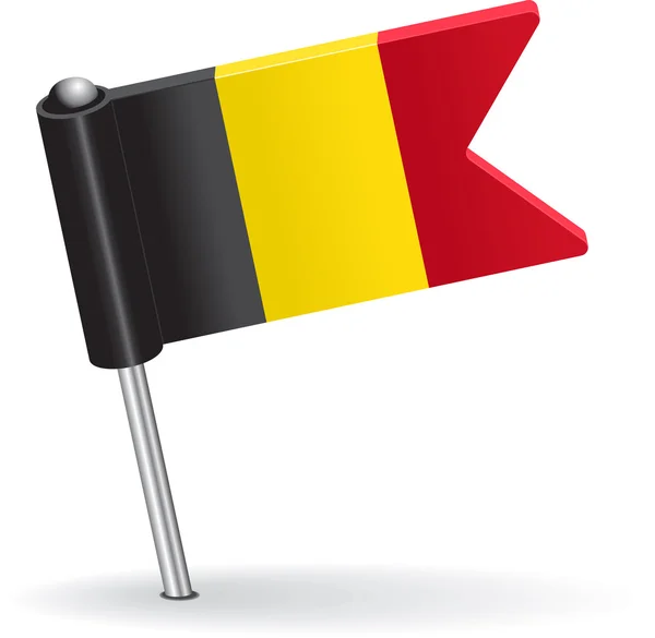 Drapeau icône broche belge. Illustration vectorielle — Image vectorielle