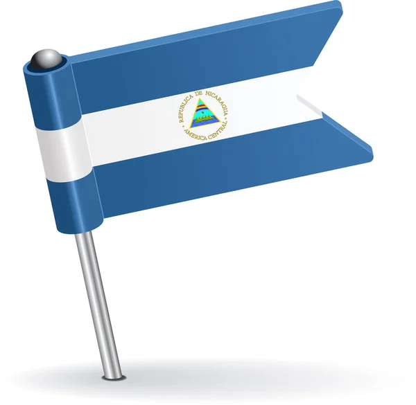 Bandeira de ícone de pino nicaraguense. Ilustração vetorial — Vetor de Stock