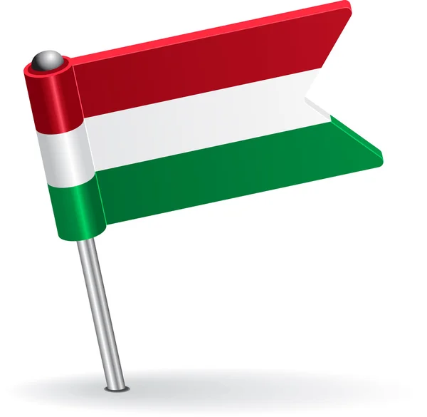 Hongaarse pin pictogram vlag. Vectorillustratie — Stockvector