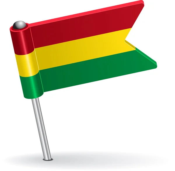 Bolivianska pin ikonen flagga. Vektor illustration — Stock vektor
