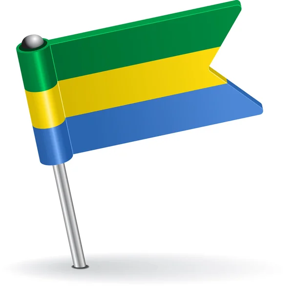 Gabon pin icône drapeau. Illustration vectorielle — Image vectorielle