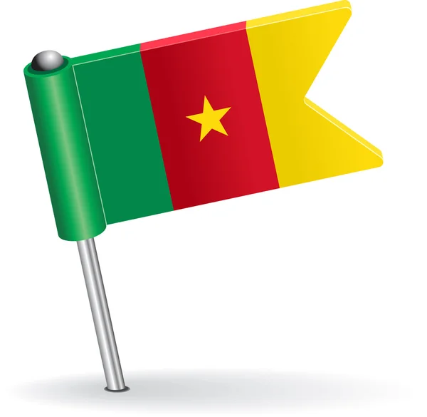 Cameroon pin icon flag. Vector illustration — Stock Vector