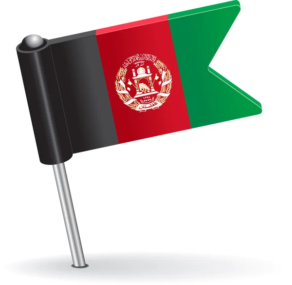 Bandera icono pin Afganistán. Ilustración vectorial — Vector de stock