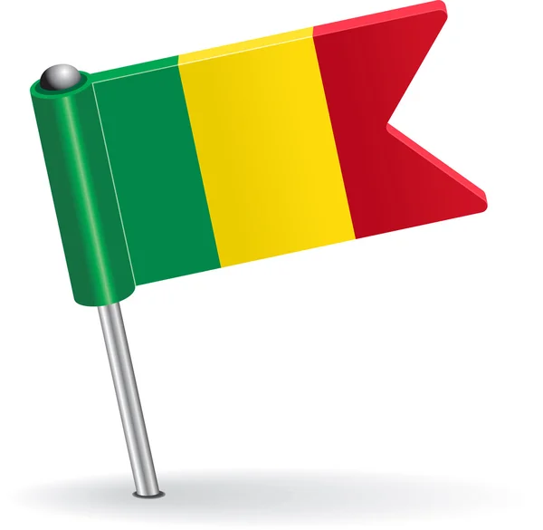 Μάλι καρφίτσα εικονίδιο σημαίας. Vector εικονογράφηση — Διανυσματικό Αρχείο