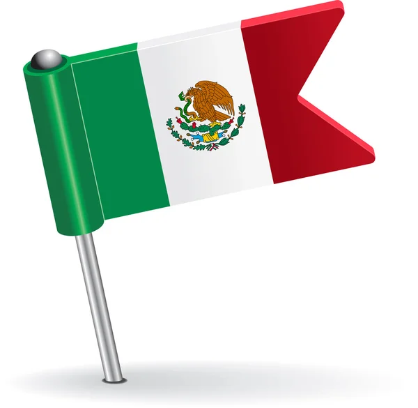 Μεξικό καρφίτσα εικονίδιο σημαίας. Vector εικονογράφηση — Διανυσματικό Αρχείο