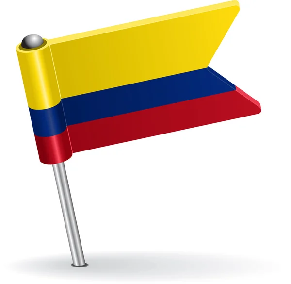 Colombia pin icono de la bandera. Ilustración vectorial — Archivo Imágenes Vectoriales