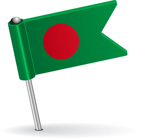 Bandera del icono del pin Bangladesh. Ilustración vectorial — Vector de stock