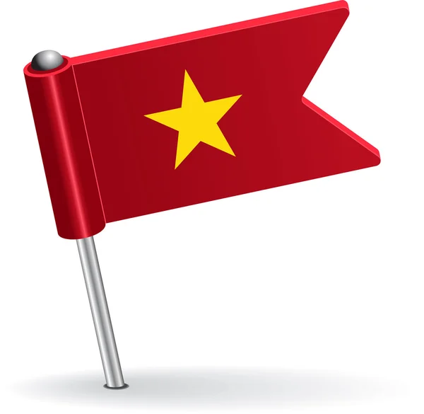 Vietnamesiska pin ikonen flagga. Vektor illustration — Stock vektor