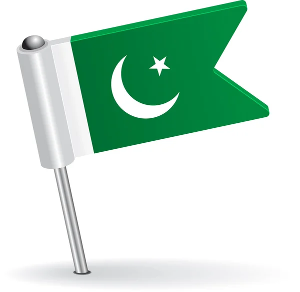 Bandera pakistaní pin icon. Ilustración vectorial — Archivo Imágenes Vectoriales