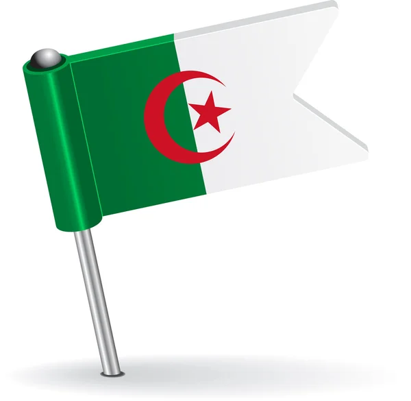 Algerijnse pin pictogram vlag. Vectorillustratie — Stockvector