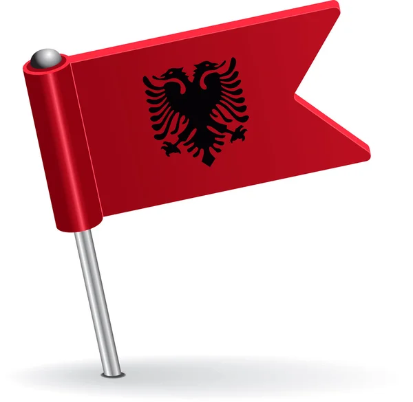 Albanese pin pictogram vlag. Vectorillustratie — Stockvector