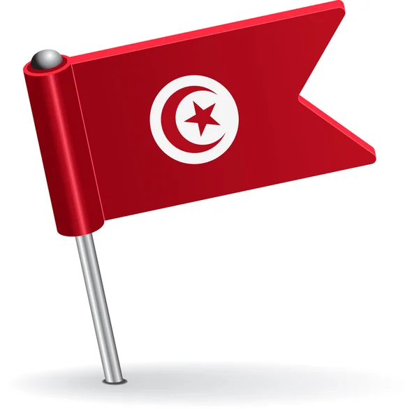 Τυνησία καρφίτσα εικονίδιο σημαίας. Vector εικονογράφηση — Διανυσματικό Αρχείο