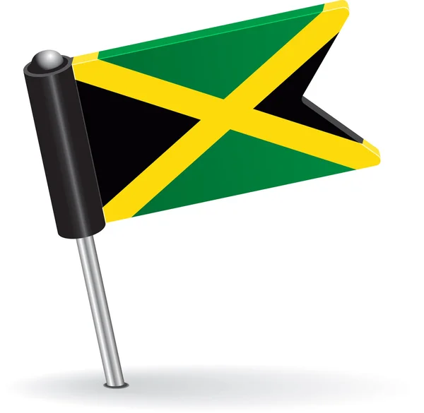 ジャマイカ ピン アイコンのフラグです。ベクトル図 — ストックベクタ