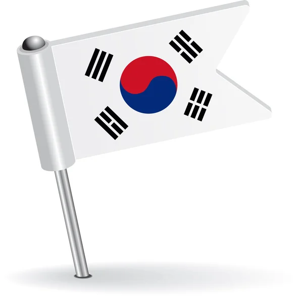 Corea del Sur pin icono de la bandera. Ilustración vectorial — Archivo Imágenes Vectoriales