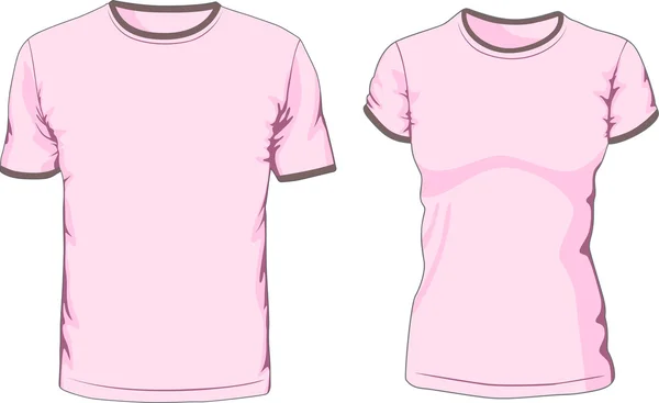 T-shirt maschili e femminili. Illustrazione vettoriale — Vettoriale Stock