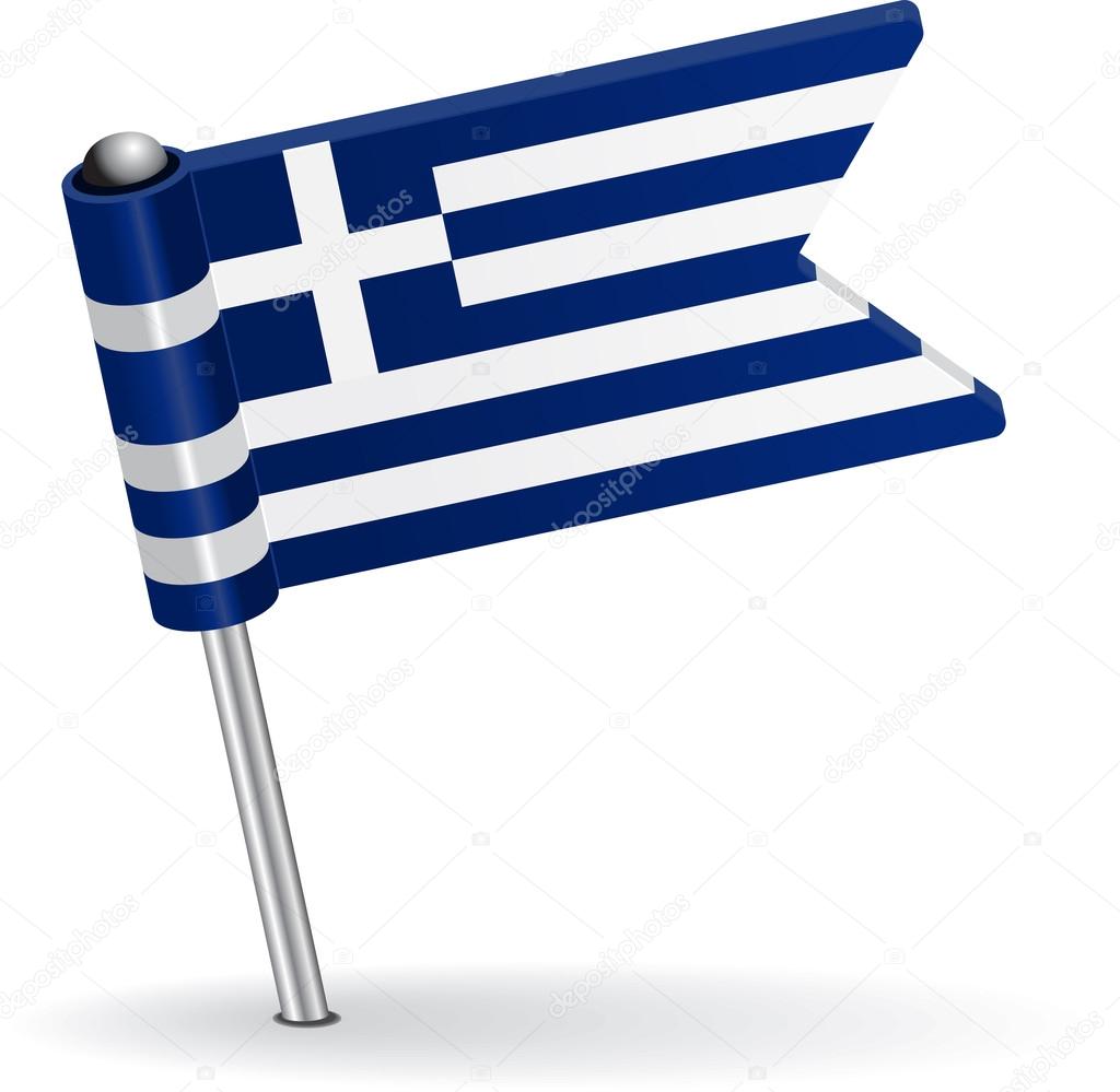 Greece pin icon flag. Vector illustration