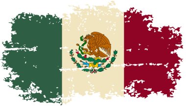 Mexican grunge flag. Vector illustration.