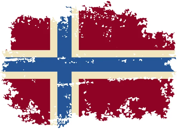 Bandera grunge noruega. Ilustración vectorial . — Vector de stock