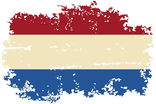 Nederlandse grunge vlag. vectorillustratie. — Stockvector