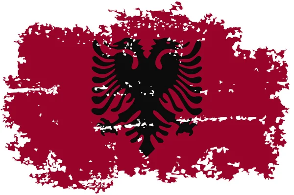 Bandera grunge albanesa. Ilustración vectorial . — Archivo Imágenes Vectoriales