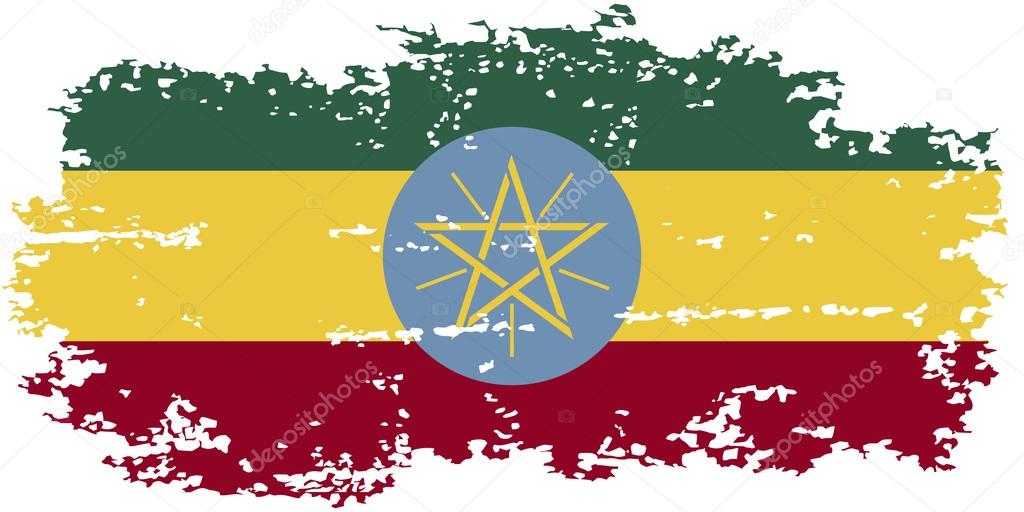 Ethiopian grunge flag. Vector illustration.