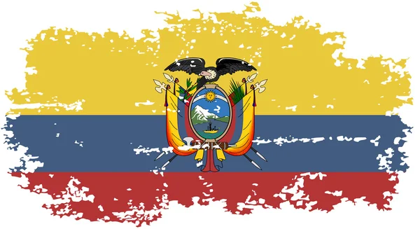 Ecuadorianska grunge flagga. Vektor illustration. — Stock vektor