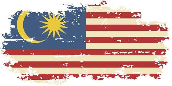 Bandera grunge malaya. Ilustración vectorial . — Vector de stock